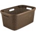 CURVER Kôš na čistú bielizeň RATTAN, 59,2 x 38 x 27 cm, 45 l, tmavá mocha, 00708-213