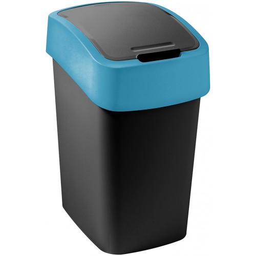 CURVER FLIP BIN 9L Odpadkový kôš 35 x 18,9 x 23,5 cm čierna/modrá 02170-280 CURVER FLIP BIN 9L Odpadkový kôš 35 x 18,9 x 23,5 cm čierna/modrá 02170-280