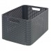 CURVER úložný box RATTAN Style2 L, 43,6 x 22,8 x 32,6 cm, antracit, 03616-308