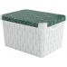 CURVER DECO STOCKHOLM L box úložný 39,5 x 29,5 x 25 cm zelené lístky 04711-Y89