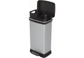 CURVER DECO BIN DUO 23L+23L Odpadkový kôš 39 x 29 x 72 cm strieborný 08680-582