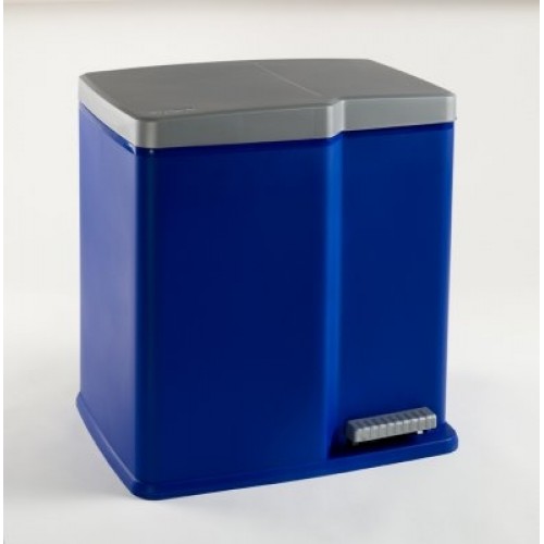 CURVER Pedálový kôš na triedený odpad DUO, 40 x 30 x 40,5 cm, 15 + 6l, modrý, 04070-520