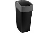 CURVER FLIP BIN 50L Odpadkový kôš 65,3 x 29,4 x 37,6 cm čierna/strieborná 02172-Y09