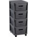 CURVER INFINITY 4x11L Regál so zásuvkami 36 x 29,5 x 65,5 cm, bodky, tmavosivá 04356-G43