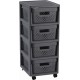 CURVER INFINITY 4x11L Regál so zásuvkami 36 x 29,5 x 65,5 cm, bodky, tmavosivá 04356-G43