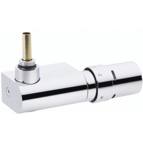 Danfoss Sada VHX-Mono rohový dizajnový radiátorový ventil a RTX hlavice chróm 013G4385