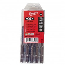 Milwaukee Sada 4-britých vrtákov SDS-Plus (MX4/5.5-8mm/5ks) 4932352835