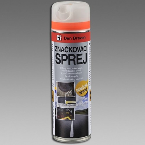 DEN BRAVEN Značkovací sprej 500 ml, reflexná oranžová TP00006