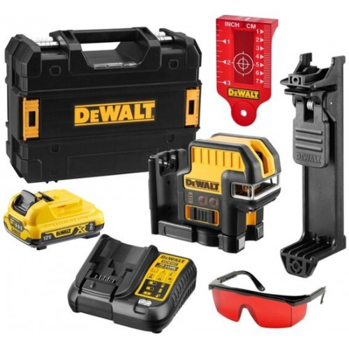 DeWALT DCE0825D1R Krížový päťbodobý laser červený XR (10,8V/1x 2,0Ah)kufor Tstak