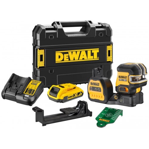 DeWALT DCE822D1G18 Aku Krížový laser s olovnicou zelený XR (18V/1x2,0Ah)kufor Tstak