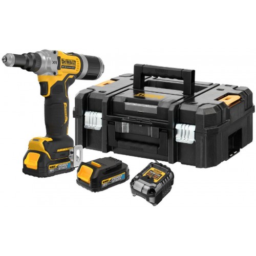 DeWALT DCF414E2GT Aku nitovačka 6.3mm (18V/2x1,7Ah) PowerStack), Tstak