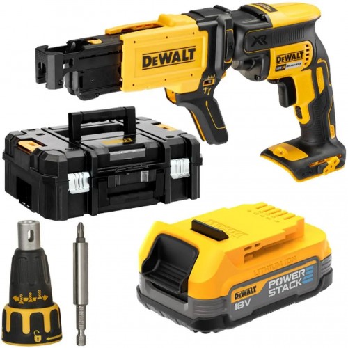 DeWALT DCF620E1K Aku sadrokartonársky skrutkovač s podávačom (1x1,7Ah Powerstack) Tstak