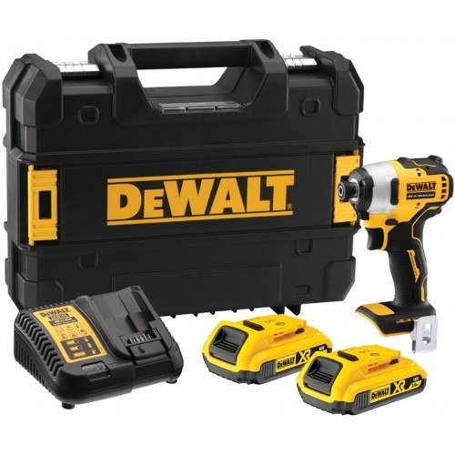 DeWALT DCF809D2T Aku rázový uťahovák 1/4" (190Nm/18V/2x2,0Ah) kufor Tstak