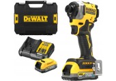 DeWALT DCF850E2T Aku rázový uťahovák 1/4" (18V/208Nm/2x1,7Ah PowerStack) kufor Tstak