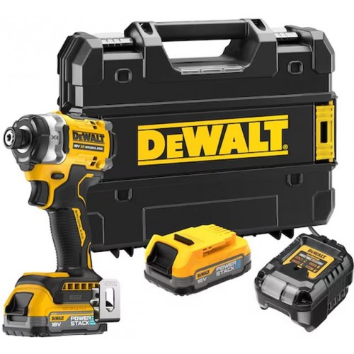 DeWALT DCF860E2T Aku kompaktný rázový skrutkovač XR (18V/282Nm/2x1,7Ah) Tstak