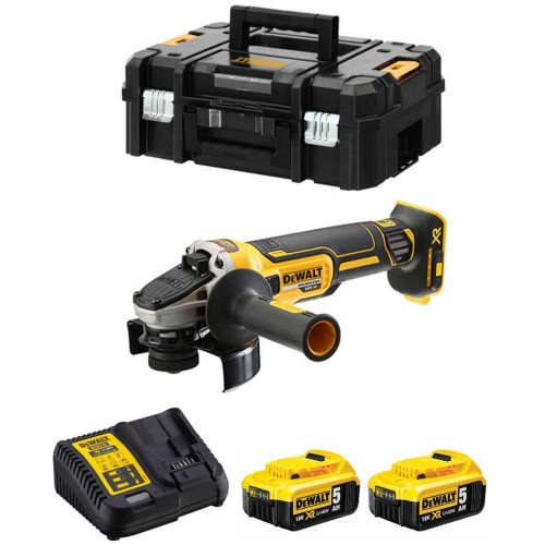 DeWALT DCG405P2 Aku uhlová brúska XR (18V/2x5,0Ah/125mm)) kufor Tstak