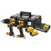 DeWALT DCK2050E2T Aku Kombo sada 18V (2x1,7Ah Powerstack) kufor Tstak