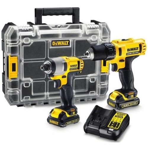 DeWALT DCK211C2T Combo sada vŕtačka / skrutkovač + rázový uťahovák 10.8 V 2x 1.3Ah akku,