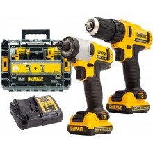 DeWALT DCK211D2T Combo sada vŕtačka / skrutkovač + rázový uťahovák (12V/2x2,0 Ah) Tsta