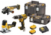DeWALT DCK329P2T Aku súprava náradia (DCD796+DCG405+DCS335+18V/2x5,0Ah)2xTstak