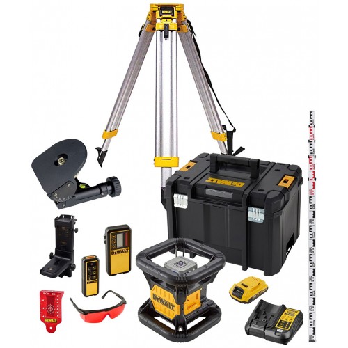 DeWALT DCK374D1R Aku sada rotačného červeného lasera 360 ° XR (18V/1x2,0Ah)Tstak box