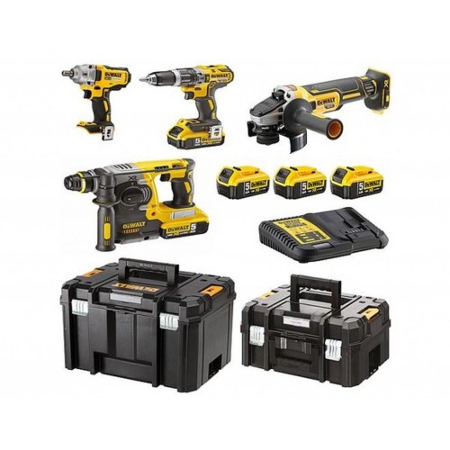 DeWALT DCK428P3T Aku súprava náradia (DCD796+DCH273+DCG405+DCF894+3x 18V/5,0Ah)2xTstak