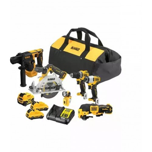 DeWALT DCK611P1D2 Kombo sada (DCD701+DCF801+DCS512+DCH072+DCS353+DCL510+ 1x5,0Ah + 2x 2,0A) Taška