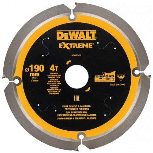 DeWALT DT1472 Pílový kotúč pre cementovláknité a laminátové dosky, 190 x 30 mm, 4 zuby