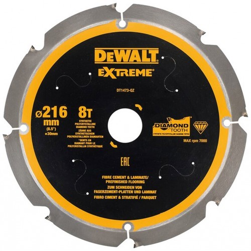 DeWALT DT1473 Rezný kotúč na cementovo-vláknité dosky, 216 x 30 mm, 8 zubov