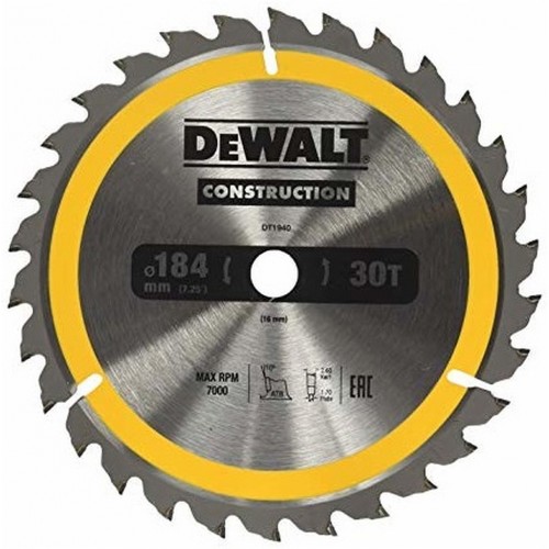 DeWALT DT1940 Pílový kotúč Construction 184 x 16 mm, 30 zubov, ATB 10°