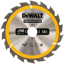 DeWALT DT1943 Pílový kotúč Construction 190 × 30mm, 18 zubov, ATB 20°
