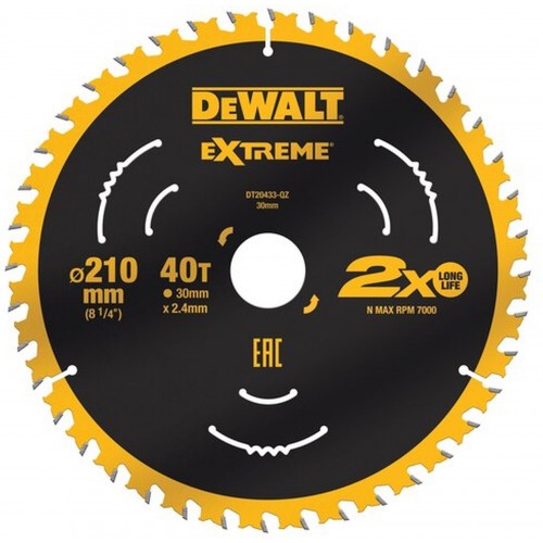 DeWALT DT20433 Pílový kotúč 210 x 30 mm, 40 zubov 18 °