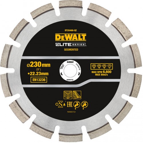 DeWALT DT20466 Segmentový diamantový kotúč 230×22,23mm na rezanie betónu