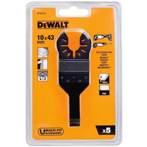 DeWALT DT20726 Pílové listy DT20706 pre rezanie detailov, 10×43mm, 5ks