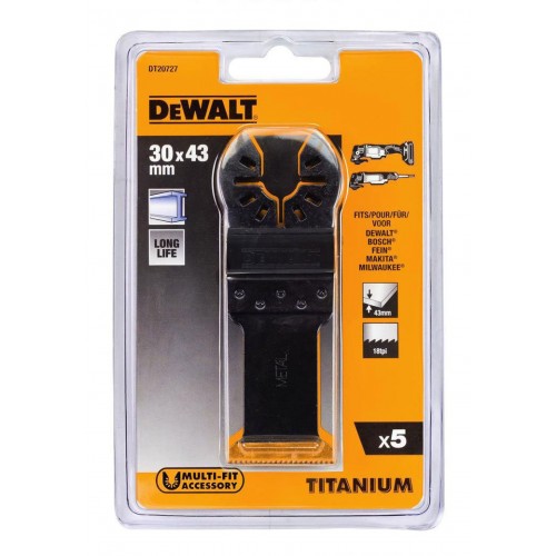 DeWALT DT20727 Pílové listy titánové pre rezanie kovu, 30×43mm, 5ks