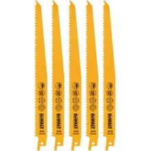 DeWALT DT2349 imetalové pílové listy na drevo s klincami a plasty, 228mm 5ks