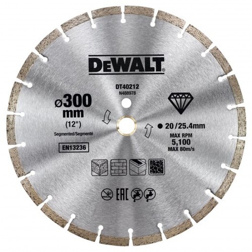 DeWALT DT40212 Diamantový kotúč so segmentovým obvodom, 300 x 25,4 mm DeWALT DT40212 Diamantový kotúč so segmentovým obvodom, 300 x 25,4 mm