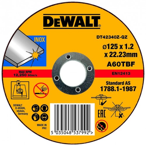 DeWALT DT42340Z Rezný kotúč na nerez 125 x 1,2 x 22,23 mm