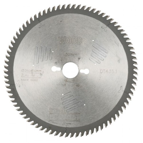 DeWALT DT4353 Pílový kotúč Extreme 250 x 30 mm, 80 zubov, ATB 10 °