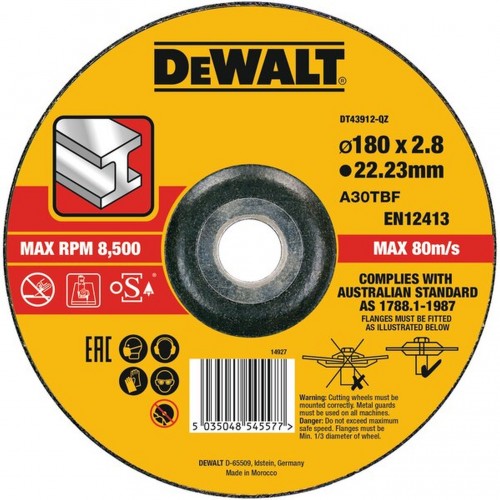 DeWALT DT43912 rezný kotúč na nerez 180 mm DeWALT DT43912 rezný kotúč na nerez 180 mm