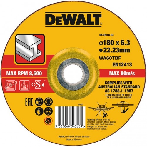 DeWALT DT43918 brúsny kotúč na kov, 180 mm DeWALT DT43918 brúsny kotúč na kov, 180 mm