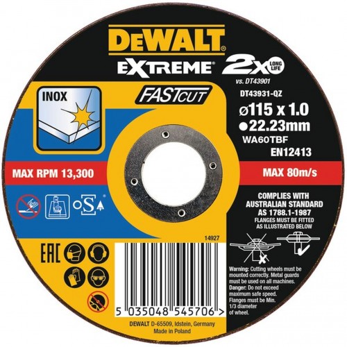 DeWALT DT43931 rezný kotúč na nerez 115 mm DeWALT DT43931 rezný kotúč na nerez 115 mm