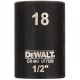 DeWALT DT7536 Extreme Impact Nástrčná hlavica 1/2“ krátka, 18 mm