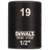 DeWALT DT7537 Nástrčná hlavica EXTREME IMPACT 1/2“ krátka, 19 mm