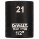 DeWALT DT7539 Nástrčná hlavica EXTREME IMPACT 1/2“ krátka, 21 mm