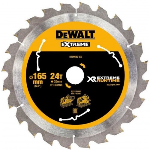 DeWALT DT99560 Pílový kotúč Extreme 165 x 20 mm, 24 zubov, ATB+R 10°