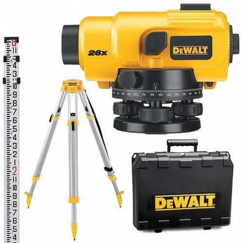 DeWALT DW096PK Nivelačný optický prístroj 26x - sada, tyč, statív, kufor