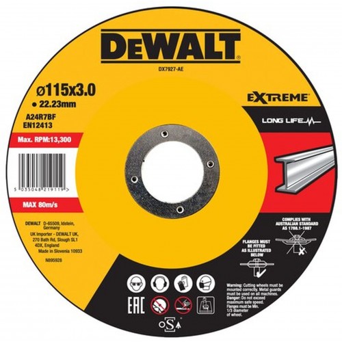DeWALT DX7927 Rezný kotúč vypuklý na kov, 115 mm