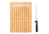 Fiskars Bambusová doska na chlieb a nôž na chlieb 1057551