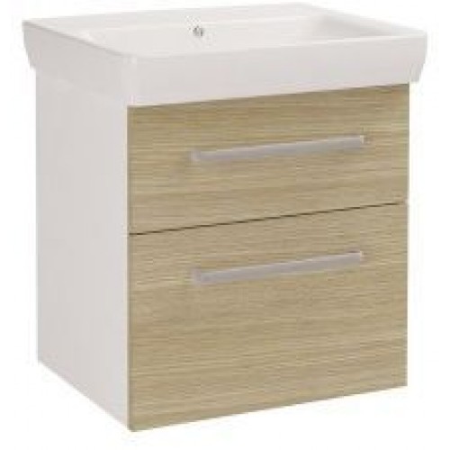 DŘEVOJAS Q MAX 600 skrinka s umývadlom Q 600, biela/dub, úchytka B 67475 DŘEVOJAS Q MAX 600 skrinka s umývadlom Q 600, biela/dub, úchytka B 67475